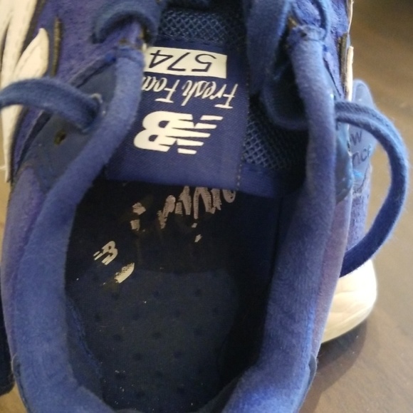 Kids 5.5 New Balance 574 Blue Suede - Picture 6 of 6
